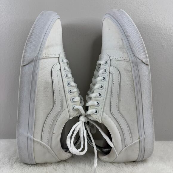 VANS Off The Wall White Leather Low Top Sneakers Mens Size 9 - Picture 4 of 9